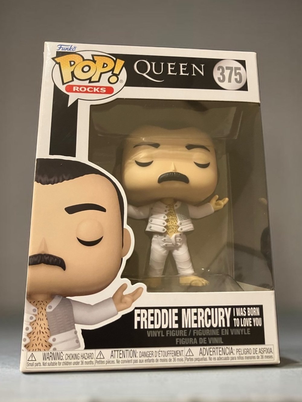 Funko Pop Rocks - NWT Queen Freddie Mercury Vinyl Figure. New in Box. 375